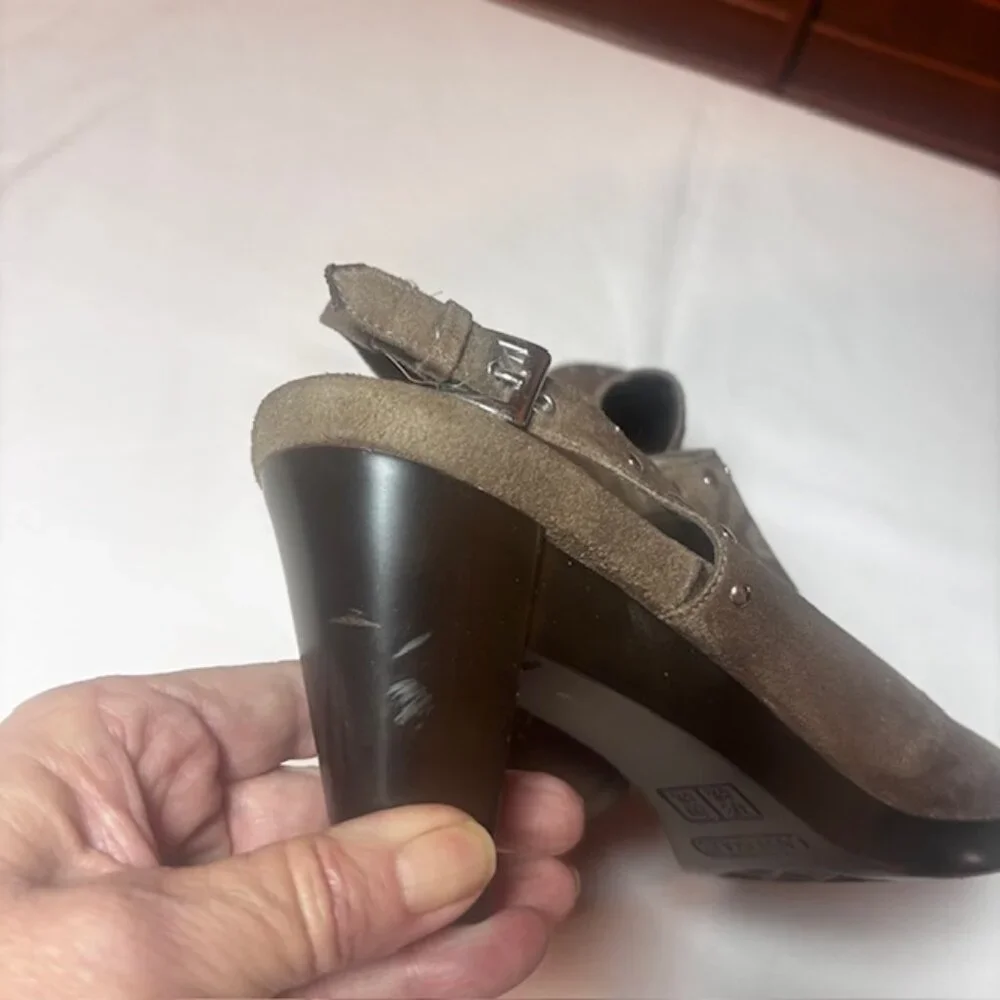 Aerosoles Heelrest Brown Suede Slingback Booties | Size 8.5